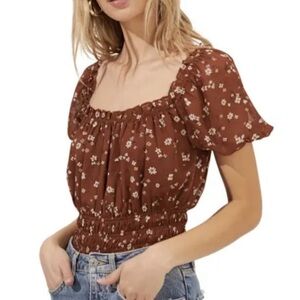 ASTR The Label floral ruched bodysuit